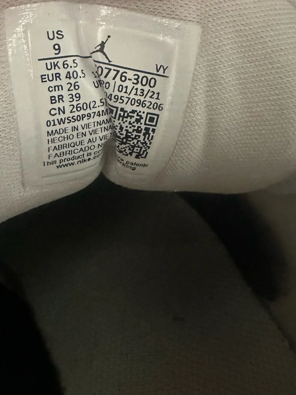 the Air Jordan 1 Low 'Coconut Milk' size 9 women size